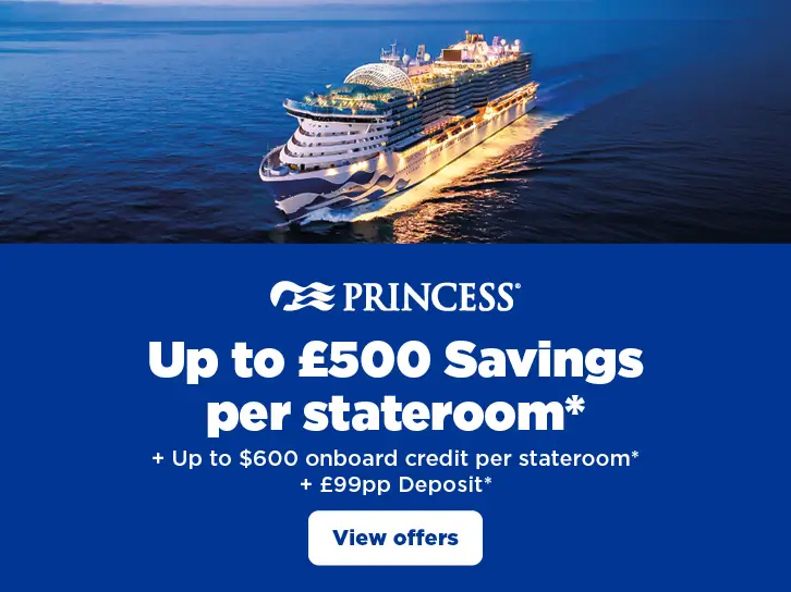 Princess Instant Savings per room + Onboard spend per room + Low deposit